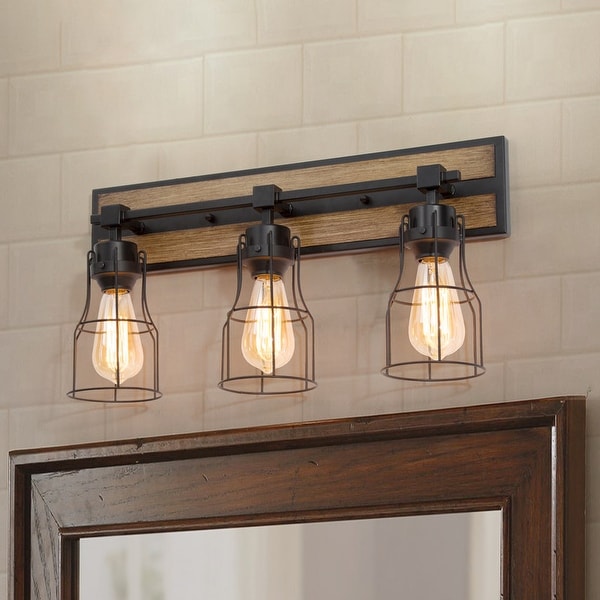Cage vanity light outlet