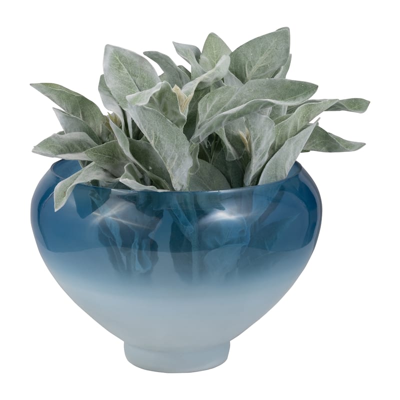 Decorative Glass Ombre Bowl - Home Decor - Set of 2 - 10", 13", Blue - 14.0"
