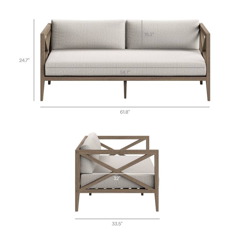 Northlake 5-Piece Outdoor Patio Teak Wood Furniture Set