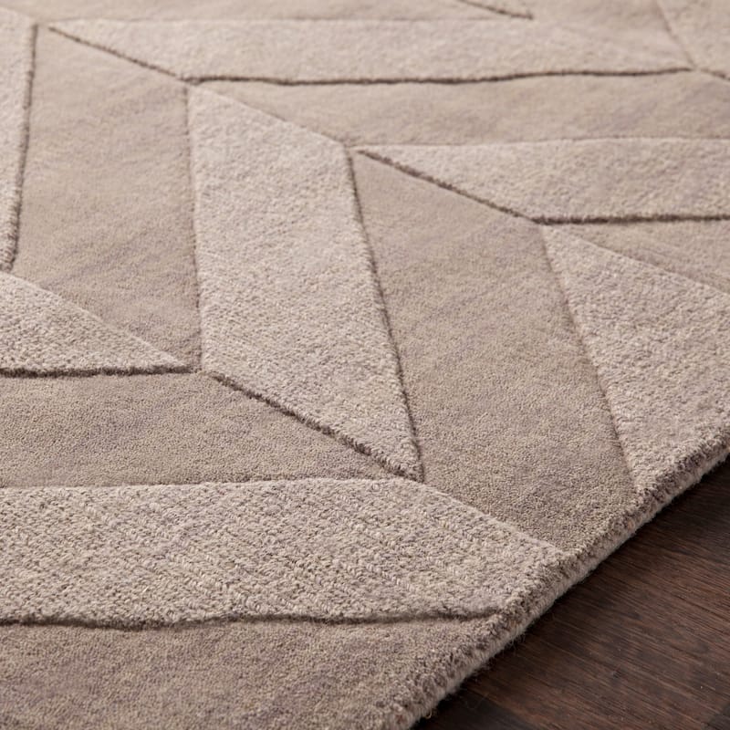 Hand-Woven Ann Tone-on-Tone Zig-Zag Wool Area Rug