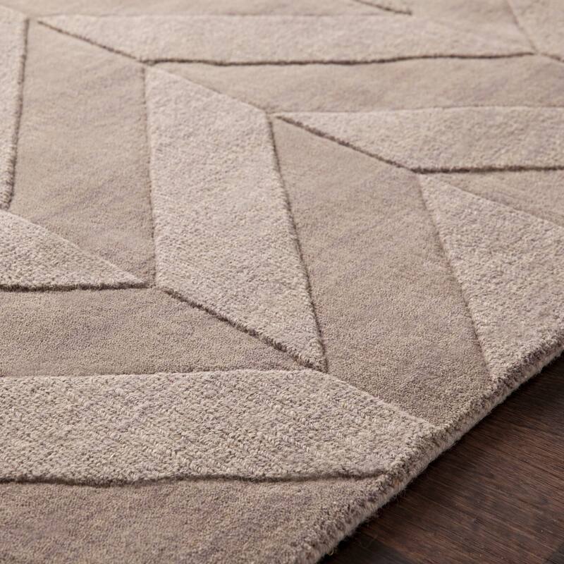 Livabliss Alpine Hand-woven Tone-on-tone Zig-Zag Wool Area Rug