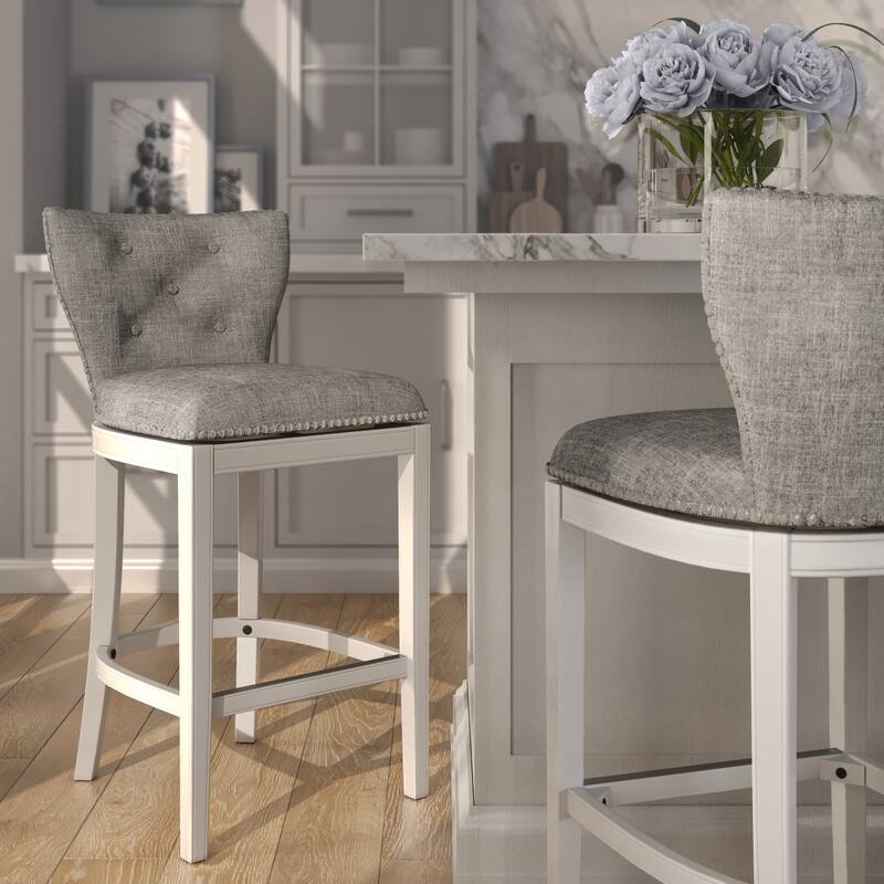 Stella 180-Degree Wood Swivel Bar Stool