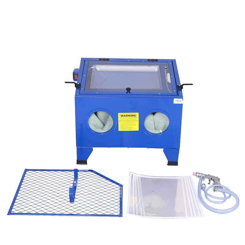 25-Gallon Bench Top Portable Sand Blaster Cabinet Kit Workbench with ...