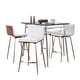 preview thumbnail 25 of 32, Porch & Den Naldi-Mason Swivel 5-Piece Counter Height Dining Set White Faux Leather/Silver Metal/Black Wood