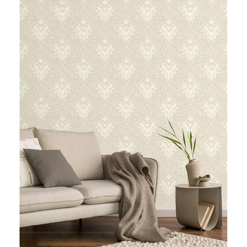 Fine Decor Florentine Neutral Damask Wallpaper