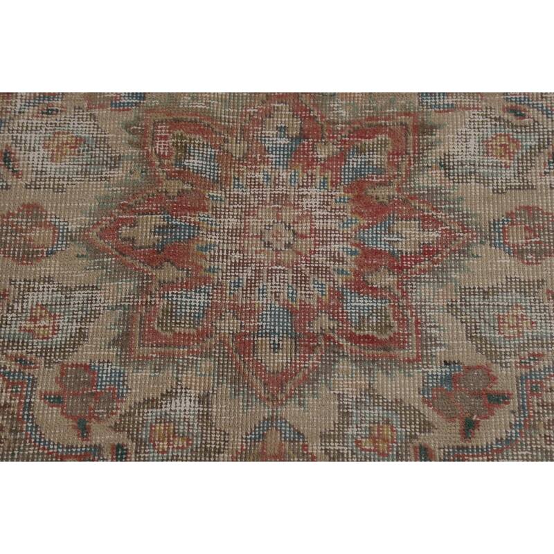 Distressed Tabriz Persian Vintage Rug Handmade Wool Carpet - 6'6" x 9'6"