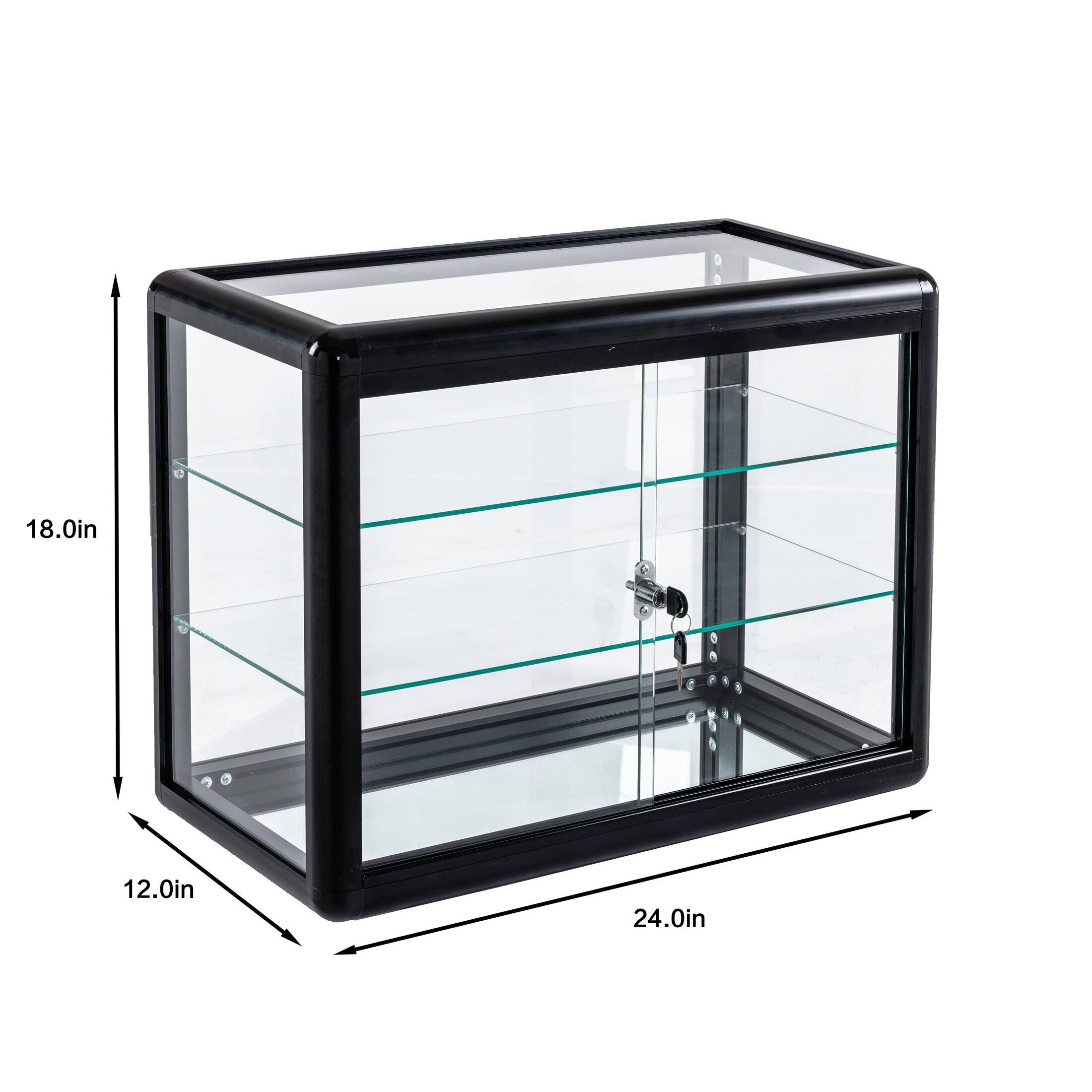 Tempered Glass Counter Top Display Showcase On Sale Bed Bath