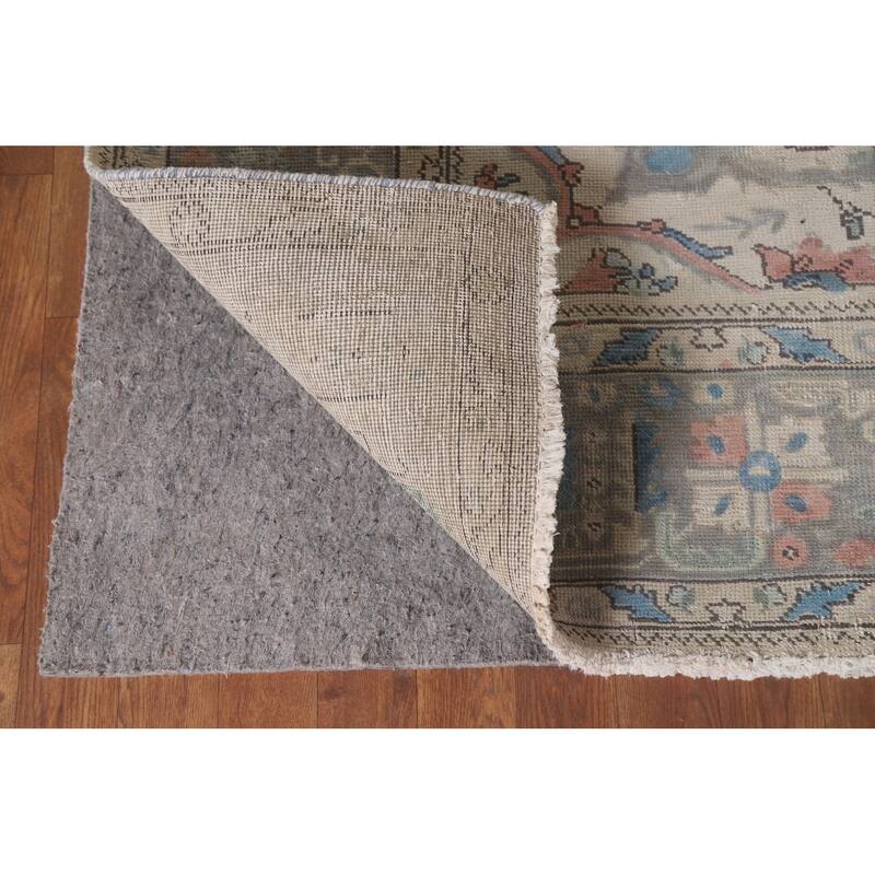 Hand Knotted Oriental 100% Wool Carpet Traditional Floral Pink Tabriz Area Rug - 12' 6'' X 9' 6''