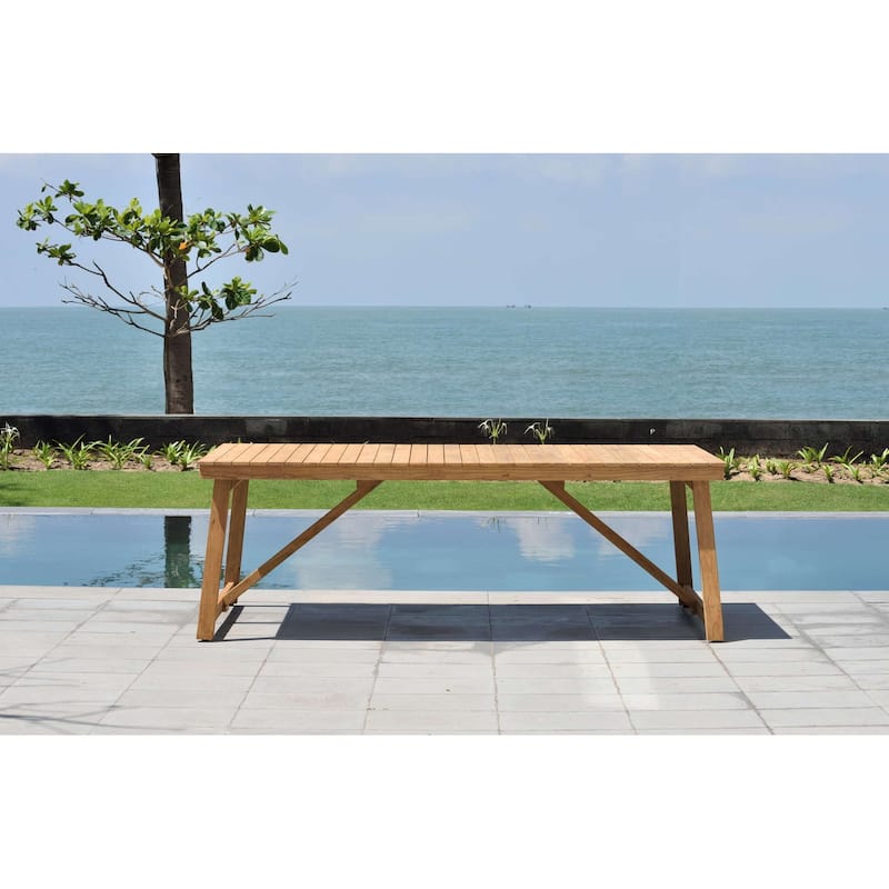 LifestyleGarden 7pc Outdoor Patio Grard Teak and Wicker Dining Set