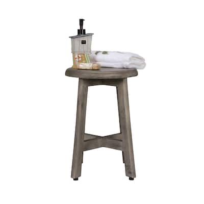CoastalVogue Shoji 18in Tall Stool in a Gray Finish
