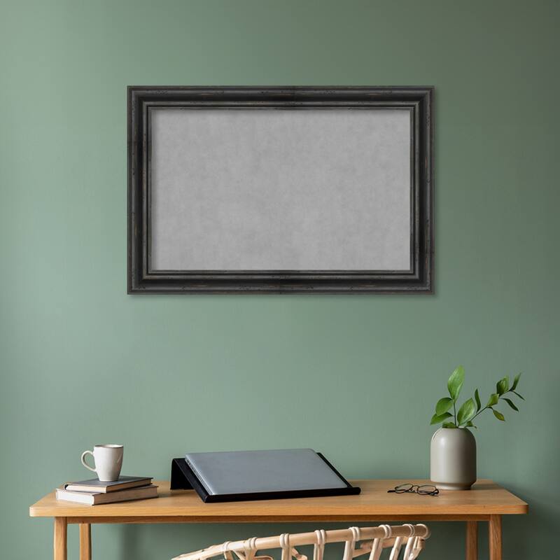 Amanti Art Rustic Pine Black Framed Magnetic Board