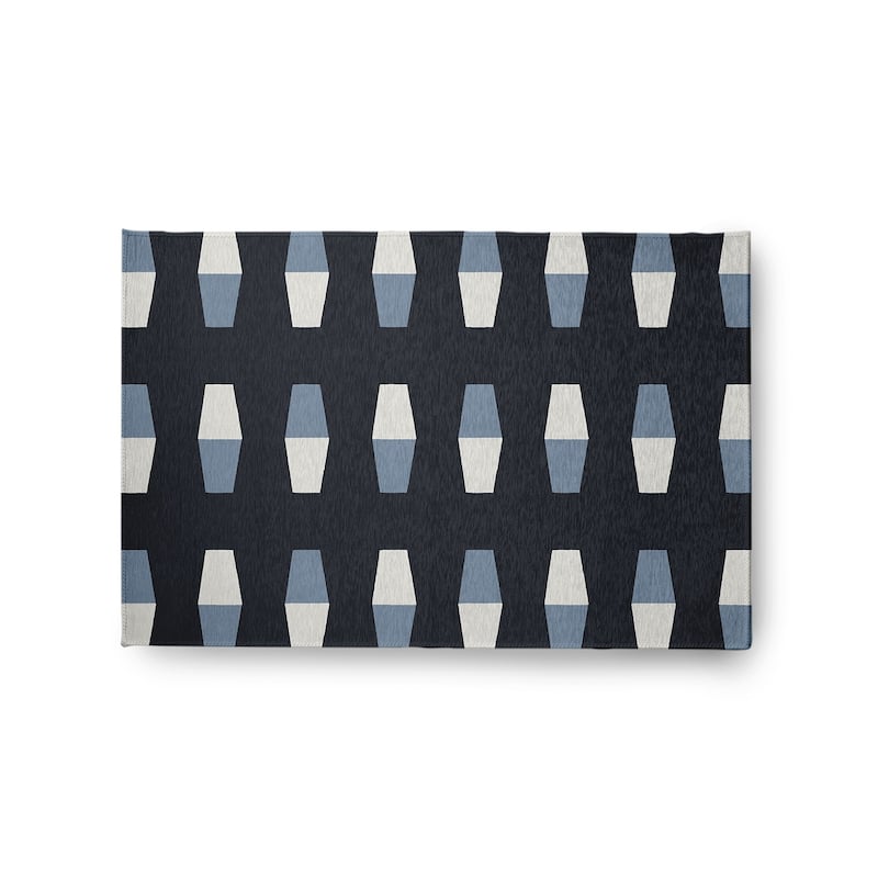 Bowling Pins Nautical Indoor/Outdoor Rug - Shark Blue - 2' x 3'