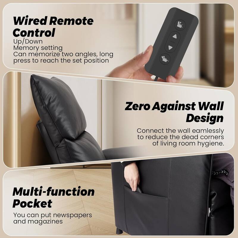 Elertric Single PU Leather Recliner Sofa Chair with Massage and Heat