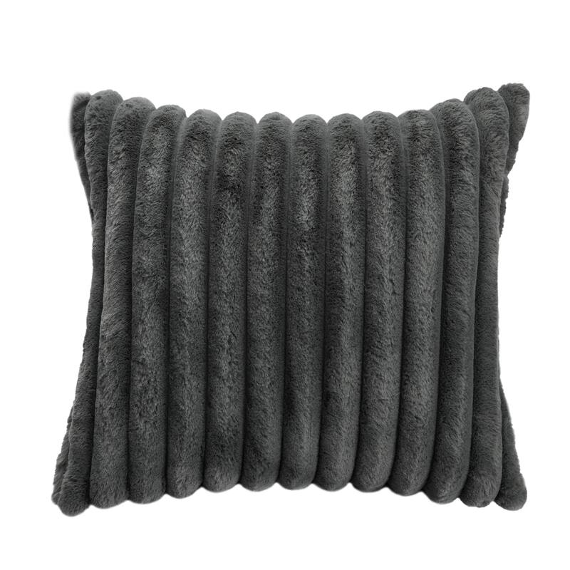 Faux Fur Decorative Throw Pillows for Couch & Bed (Set of 2)