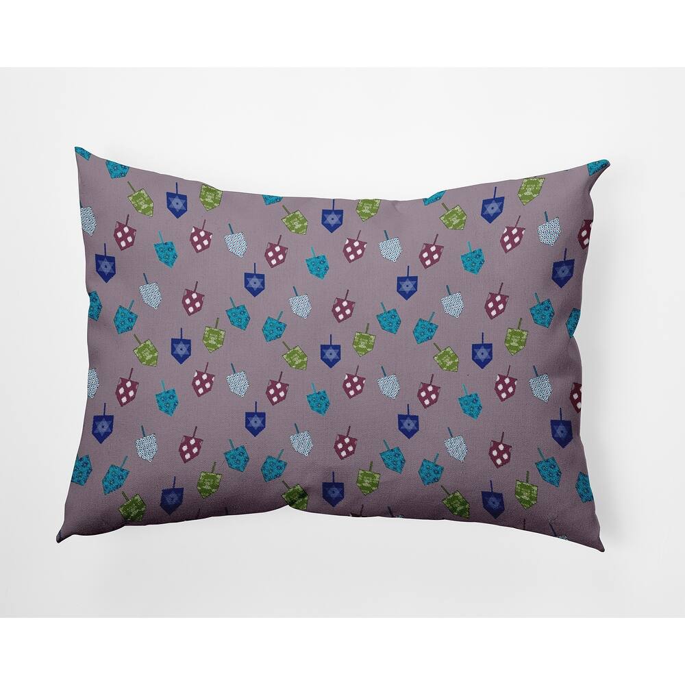 Dreidel Pattern Hanukkah Indoor/Outdoor Throw Pillow
