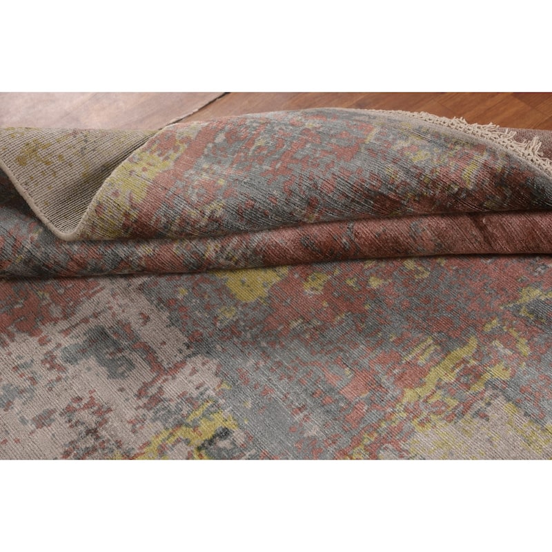 Contemporary Colorful Abstract Area Rug Handmade Wool Carpet - 4'10"x 7'4"