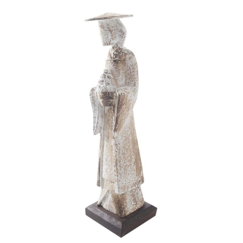 Novica Handmade Japanese Woman Wood Sculpture