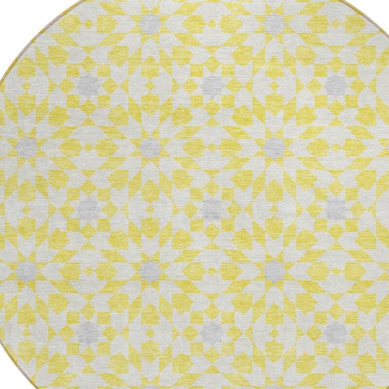 HomeRoots Floral Medallion Transitional Rectangle Outdoor Rug