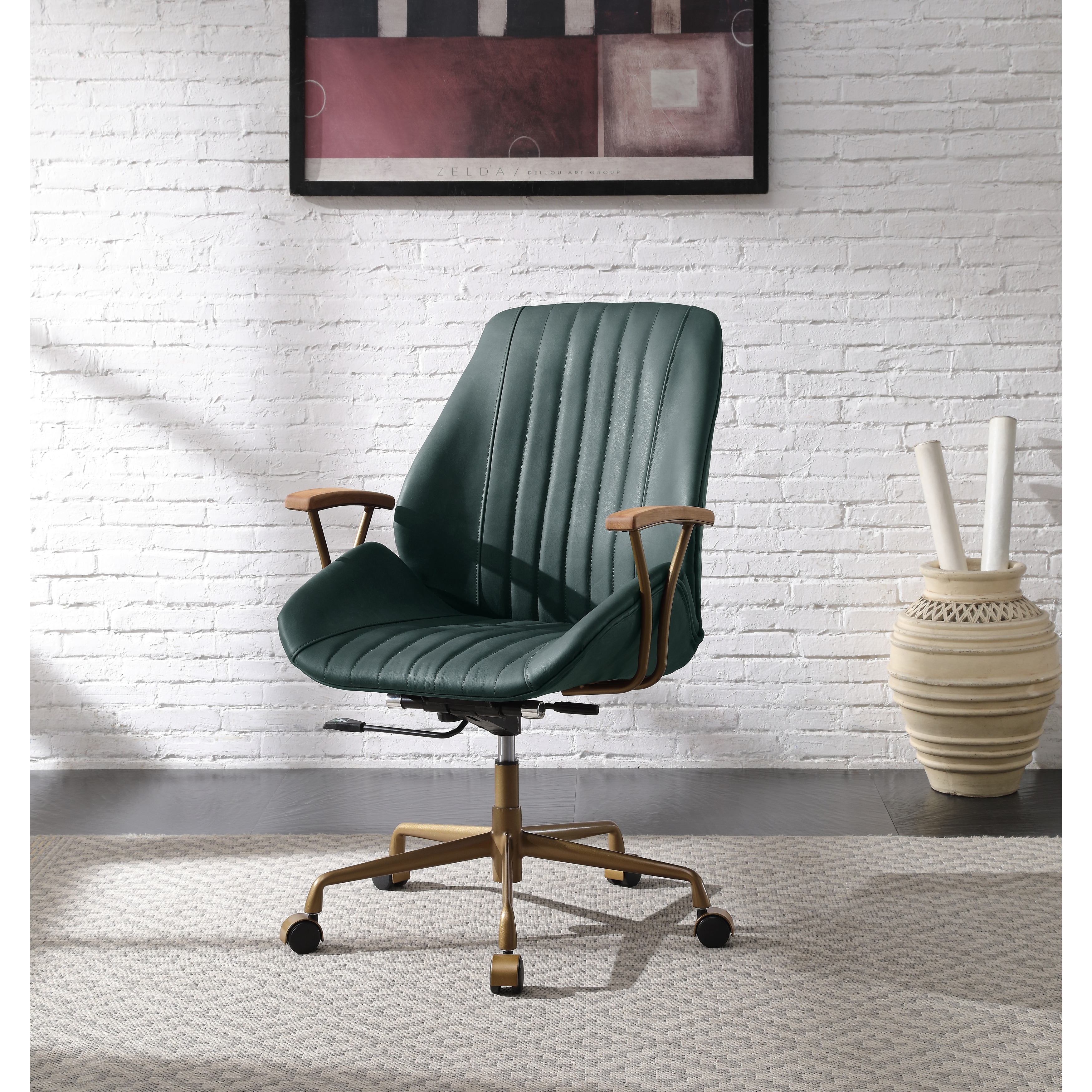 Full grain outlet leather desk chair