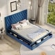 preview thumbnail 2 of 7, Full Size Upholstery Storage Platform Bed with Storage Space on both Sides and Footboard