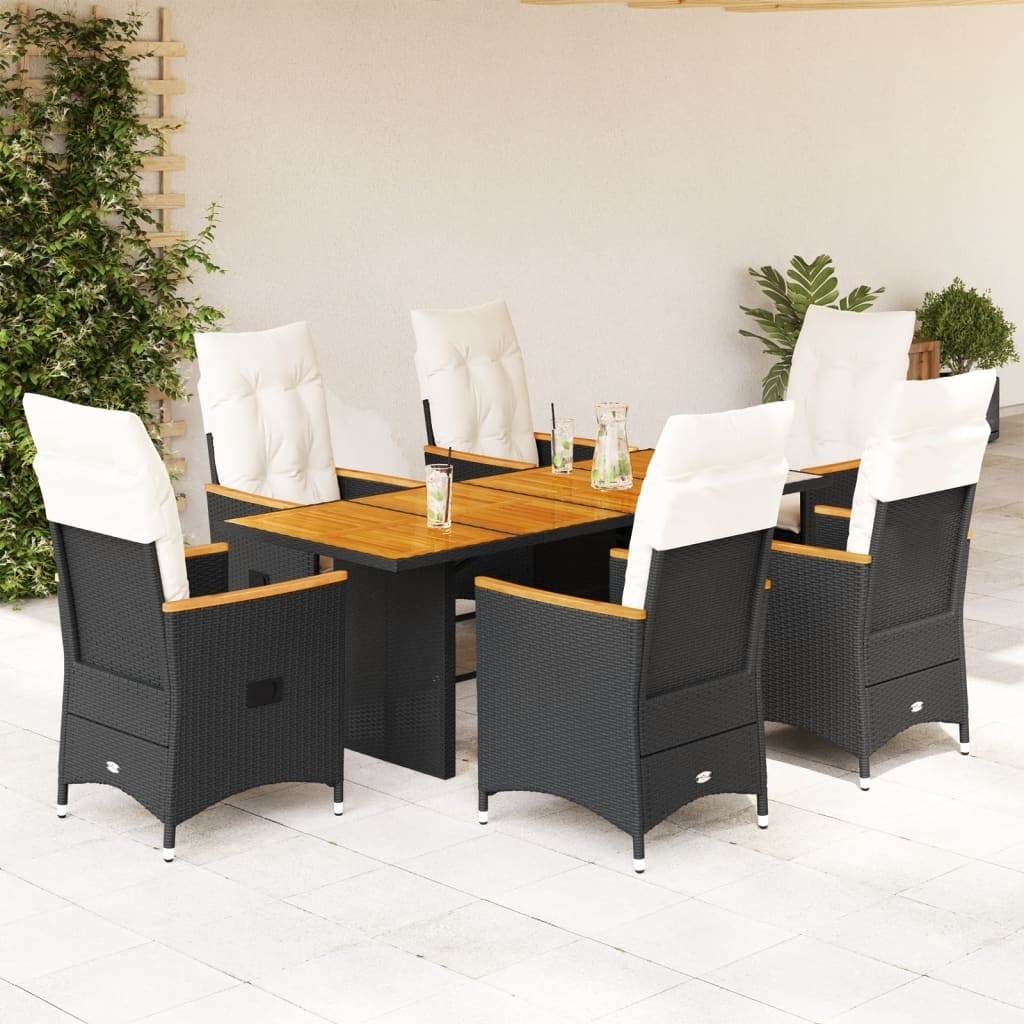 vidaXL Garden Dining Set Black - 23.2 x 22.0 x 36.2 in