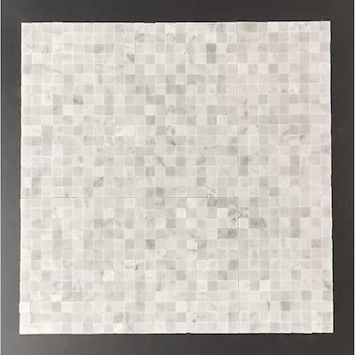 3/8 x 3/8 Grid Groutless Marble Mosaic Tiles