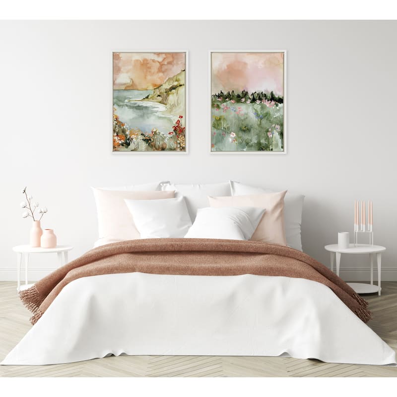 Kate and Laurel Sylvie Landscape 04 Framed Canvas by Annie Quigley