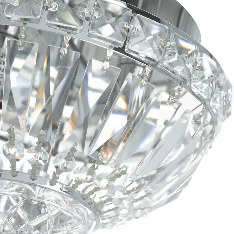Stefania 2 Light Bowl Flush Mount With Chrome Finish