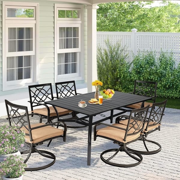 slide 2 of 16, Outdoor 5/7-piece Patio Metal Dining Set 7-Piece
