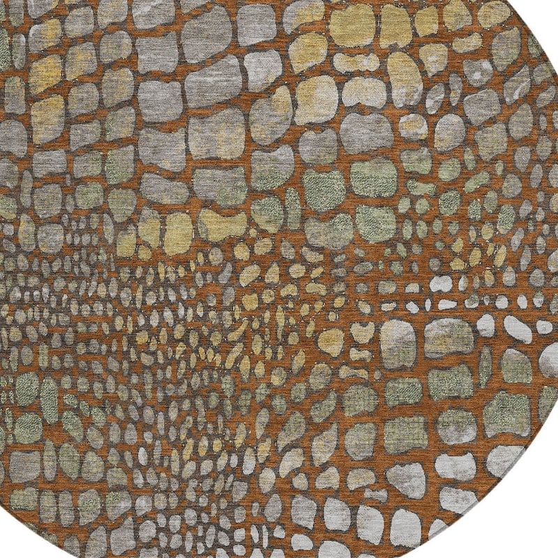 HomeRoots Abstract Transitional Rectangle Outdoor Rug