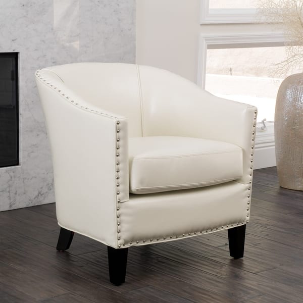 slide 8 of 7, Austin Ivory Bonded Leather Club Chair by Christopher Knight Home Ivory