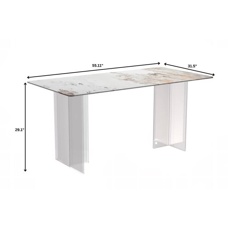 Kova Rectangular Dining Table with Sintered Stone/Glass Top
