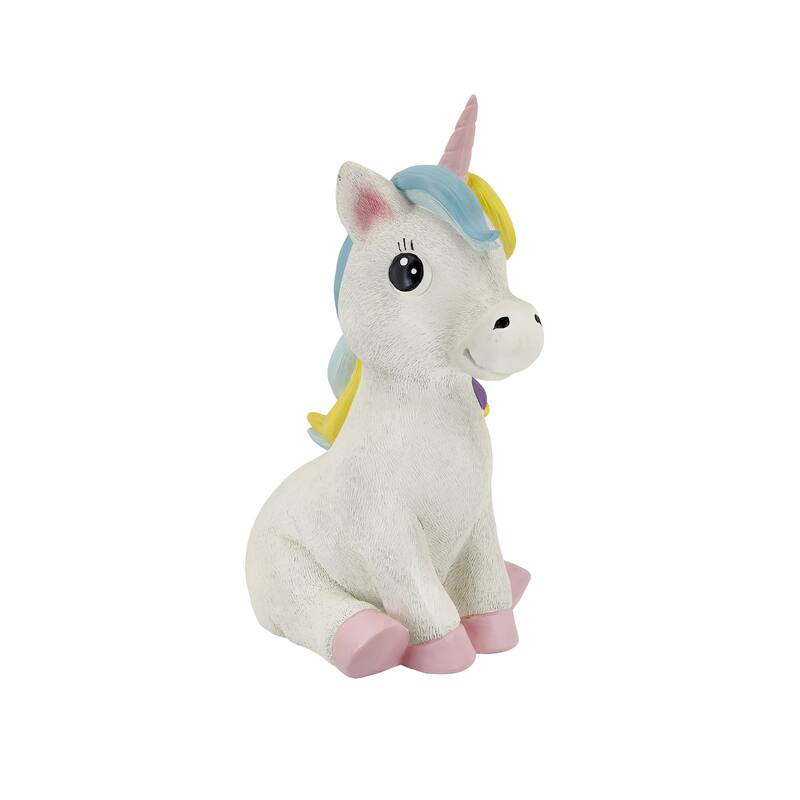 Sitting Unicorn Outdoor Garden Statue - 17.75"