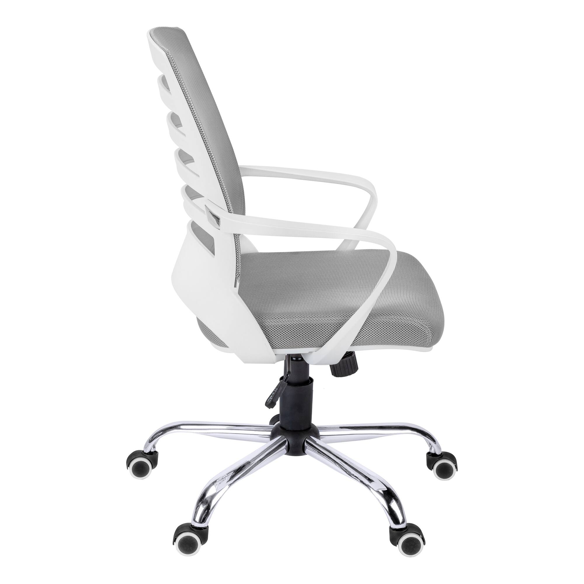 Black Polyester Seat Swivel Adjustable Task Chair Mesh Back Plastic