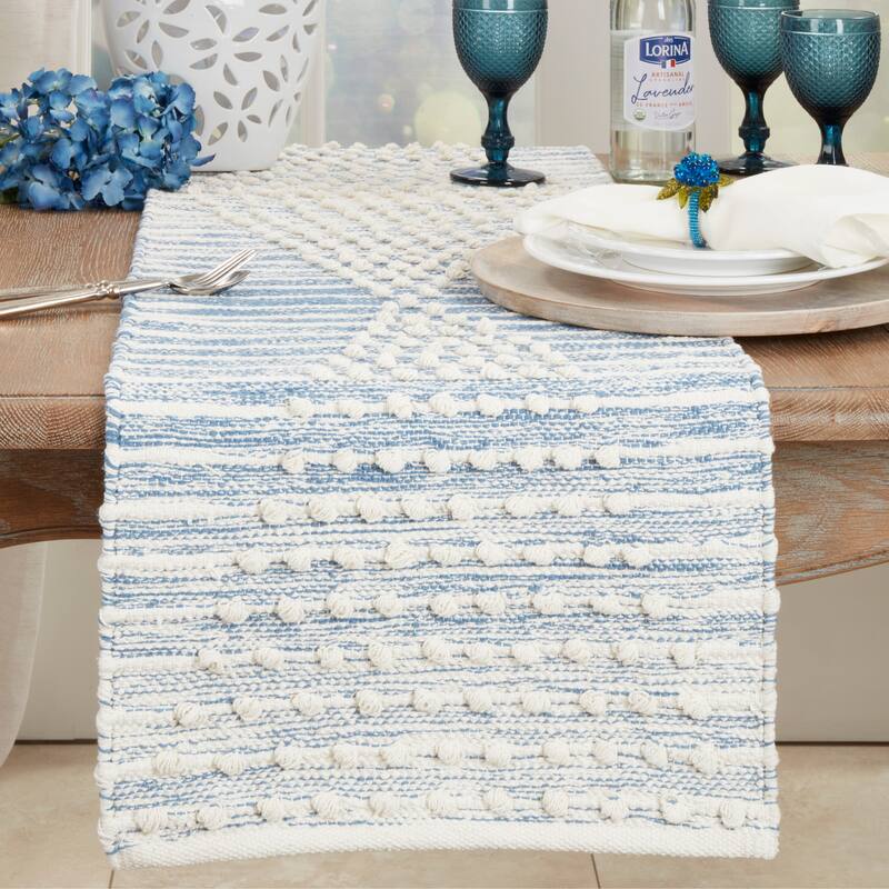Artisan Woven Stripe Diamond Table Runner