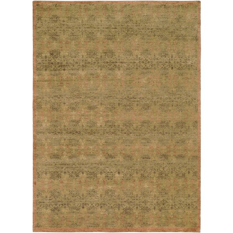 Transitional Brown Hand-Knotted Wool Area Rug - 3' x 5' - Brown