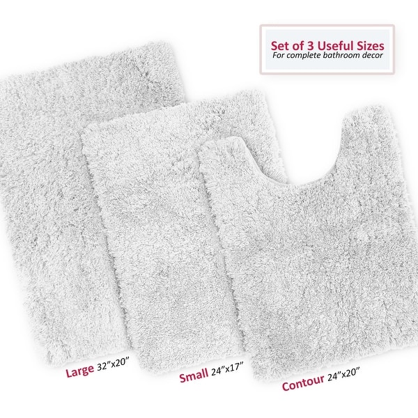 Porch & Den Lorena Shaggy/ Nonslip Rubber Backed Bath Rug Set Bed