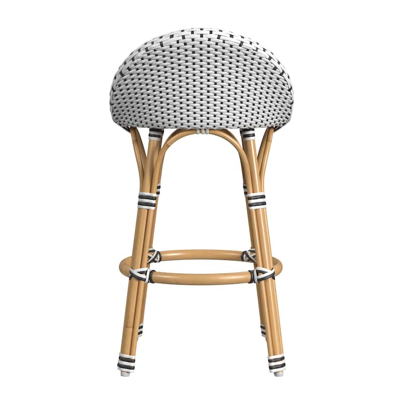 Inez 24 in. Seat Height Rattan Low Back Counter Stool