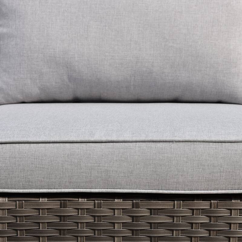 OVIOS 5-Piece Deep Seat Wicker Outdoor Patio Furniture Set