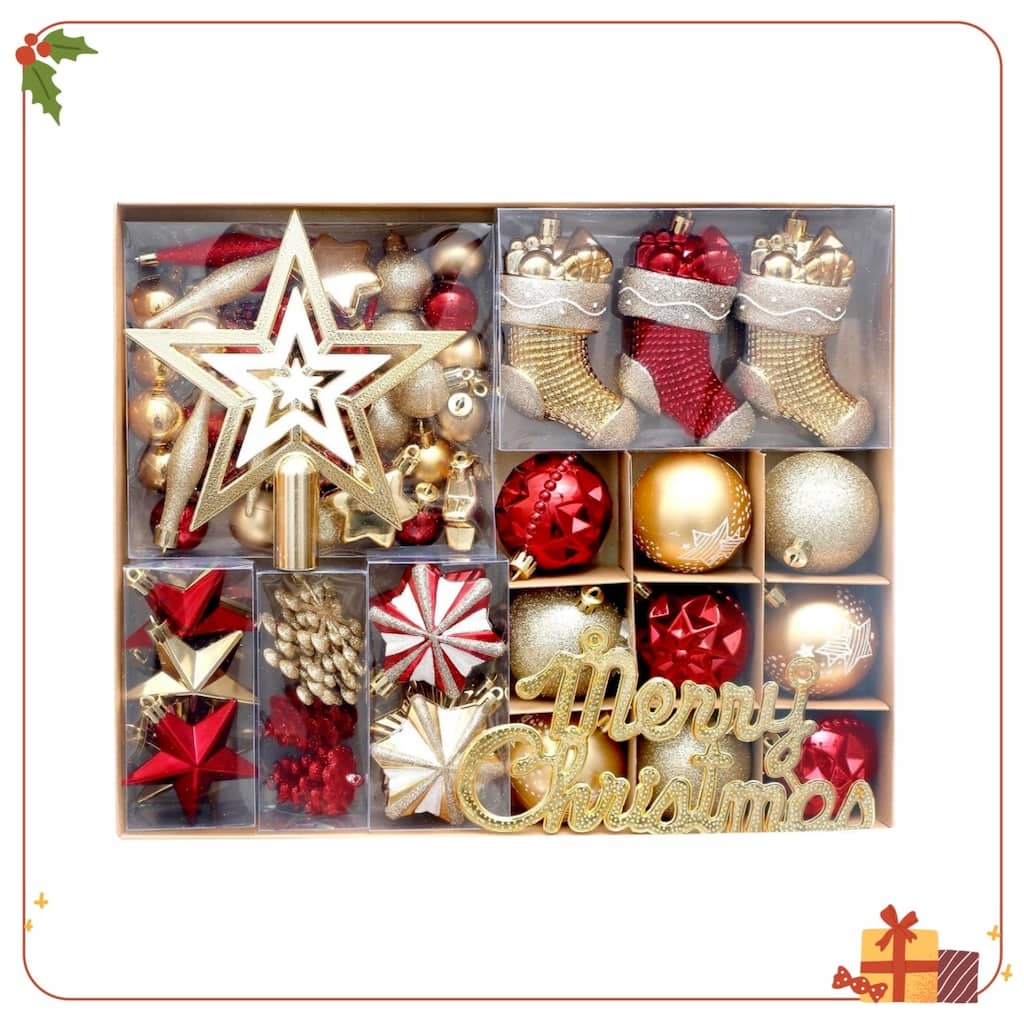 70 Shatterproof Christmas Ball Ornaments Set - N/A