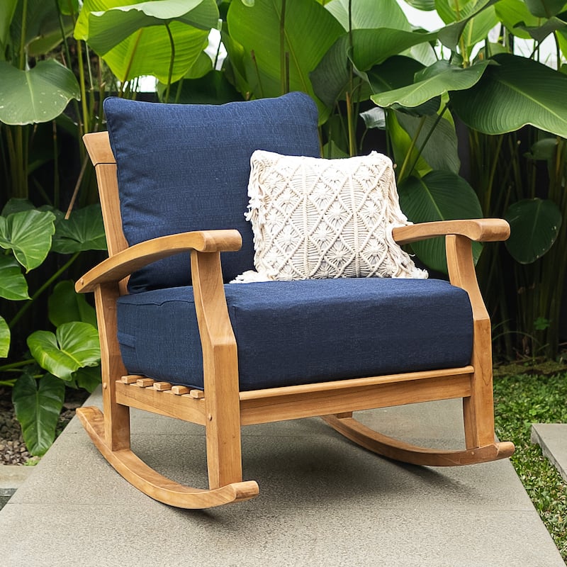 Cambridge Casual Leon 3-piece Teak Patio Chat Set with Cushion