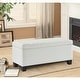 preview thumbnail 2 of 0, Pleather Bench With Storage (White)