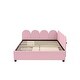 preview thumbnail 5 of 11, Pink Full Size Velvet Platform Bed Daybed with 2 Drawers