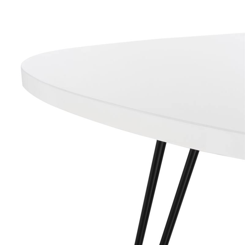 SAFAVIEH Mid-Century Wynton White/ Black Lacquer Modern End Table - 27"W x 21"D x 24"H
