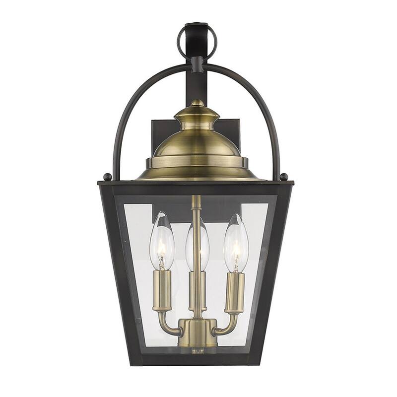 Bronze Glass LED Flush Mount Outdoor Wall Light with Bulbs