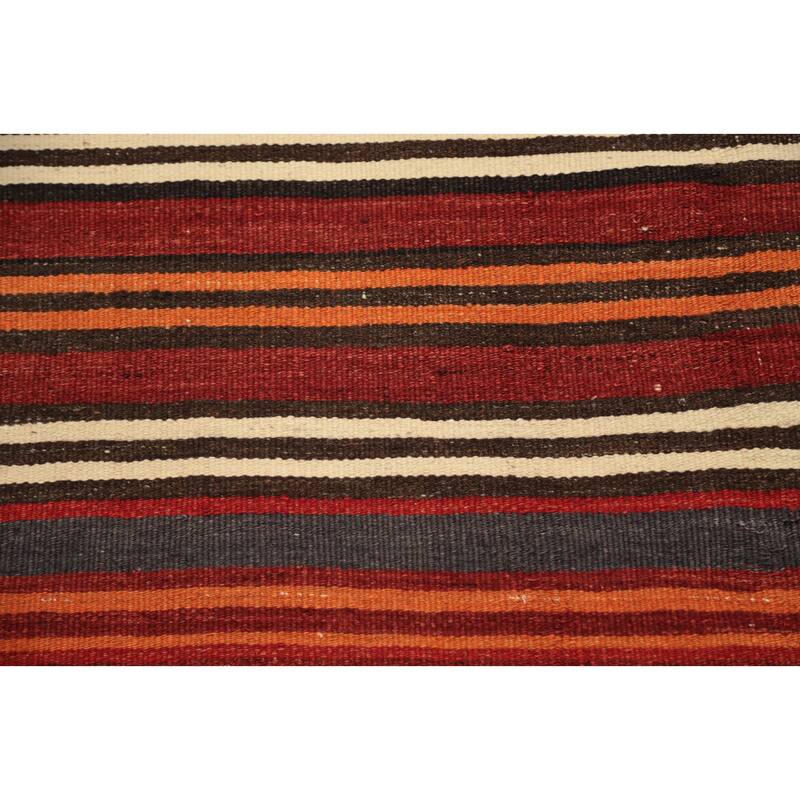 Hand Woven Oriental 100% Wool Carpet Southwestern Geometric Multi-Colored Kilim Area Rug - 8' 5'' X 4' 7''