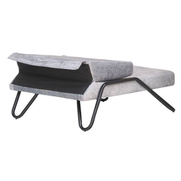 Flip Out Lounger Overstock 30296868 Original cognac saddle leather suspended and supported by a brushed steel frame. overstock com