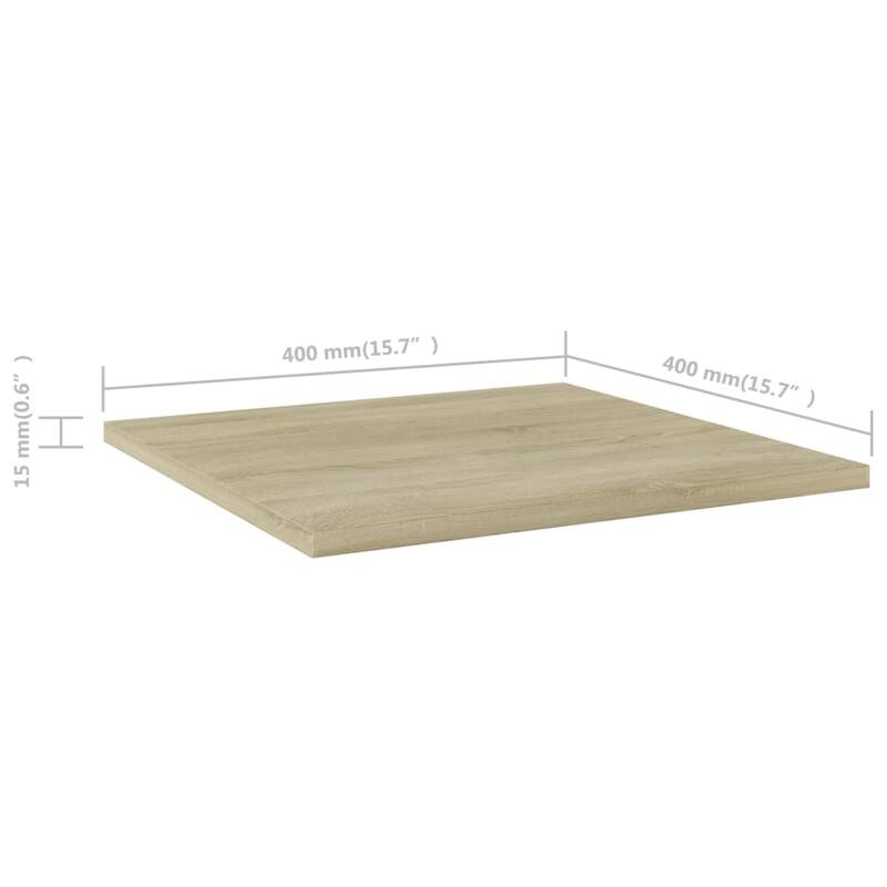 vidaXL Bookshelf Boards 4 pcs Sonoma Oak 15.7"x15.7"x0.6" Chipboard