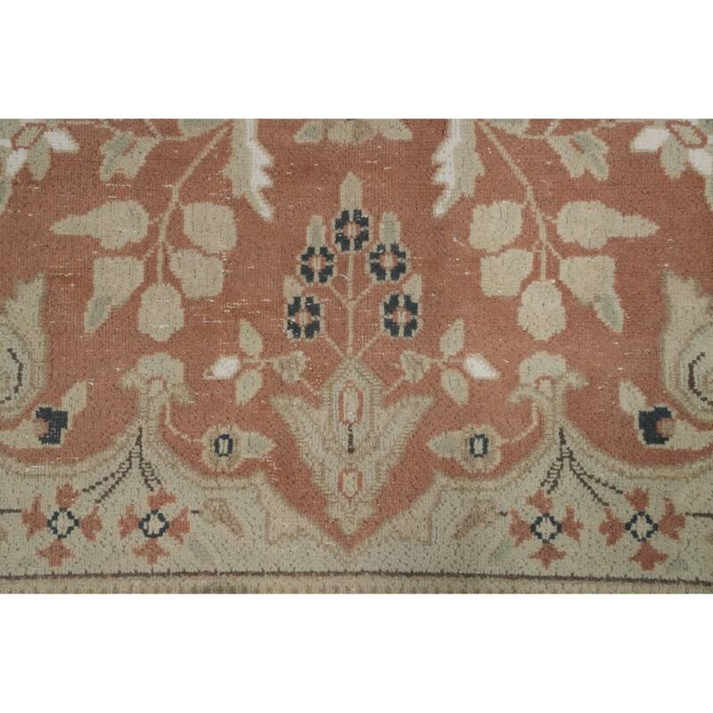 Hand Knotted Oriental 100% Wool Carpet Traditional Floral Oranges & Rust Kerman Area Rug - 9' 6'' X 6' 6''