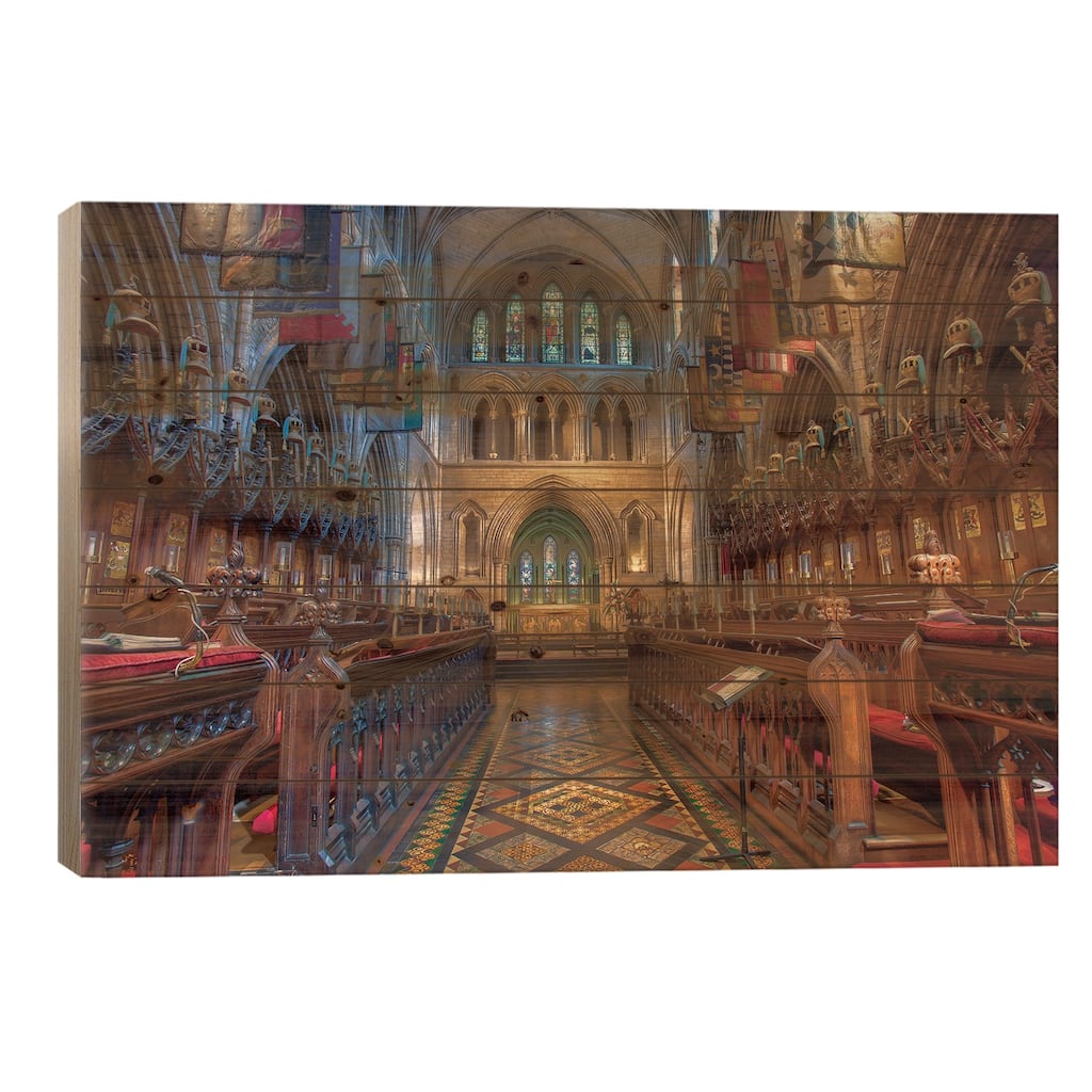 Dublin, Ireland. Cathedral Of The Blessed Virgin Mary And St Patrick (Aka St. Patrick's Cathedral). Print On Wood by Tom Norring